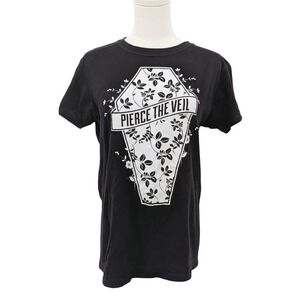 Pierce the Veil Black Band Tee Floral Coffin Graphic Emo‎ Alt Scene